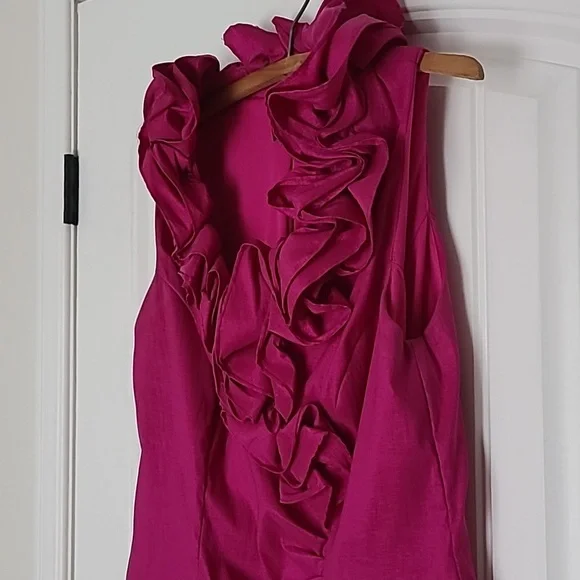 XSCAPE Hot Pink Ruffled top - Picture 3 of 4